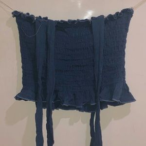 Ribbed and lettuce trim crop top